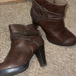 Brown heeled boots